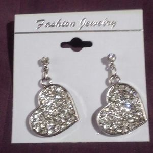 New Sparkling Hearts Costume Earrings